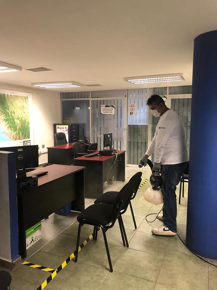 Sanitización en las instalaciones de la Dirección General del Registro Civil