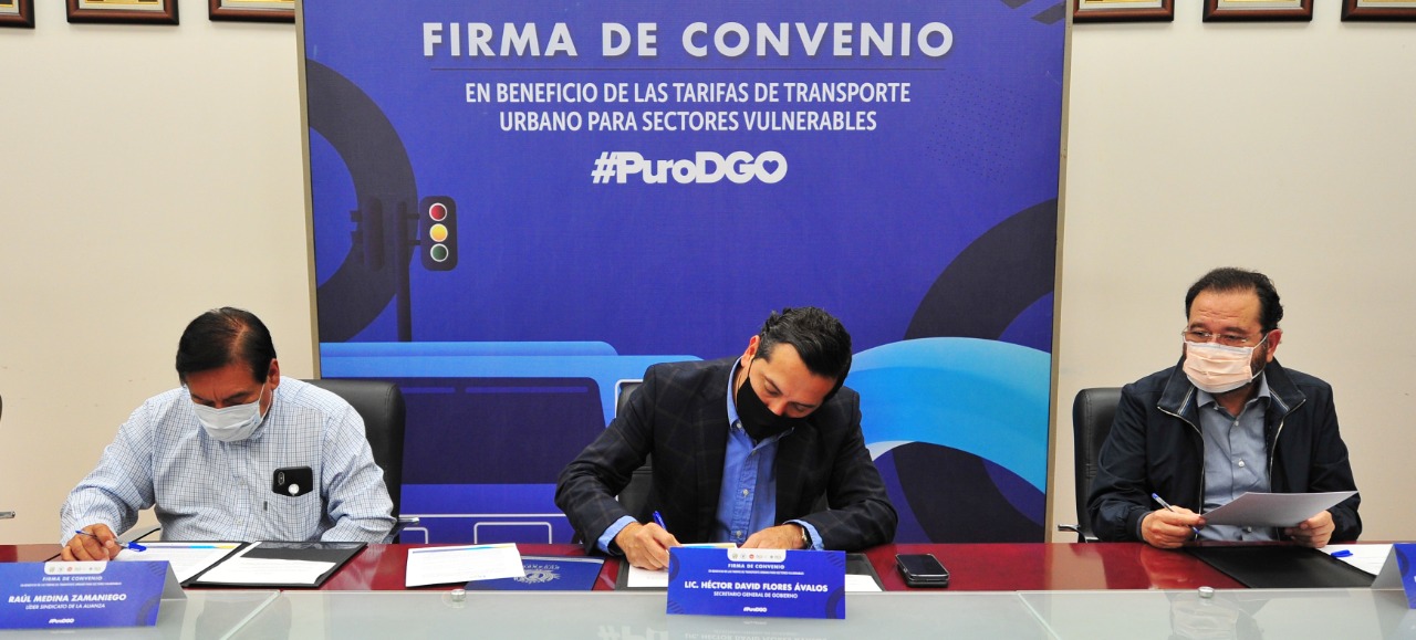 FIRMA DE CONVENIO EN BENEFICIO A LAS TARIFAS DEL TRANSPORTE URBANO PARA SECTORES VULNERABLES