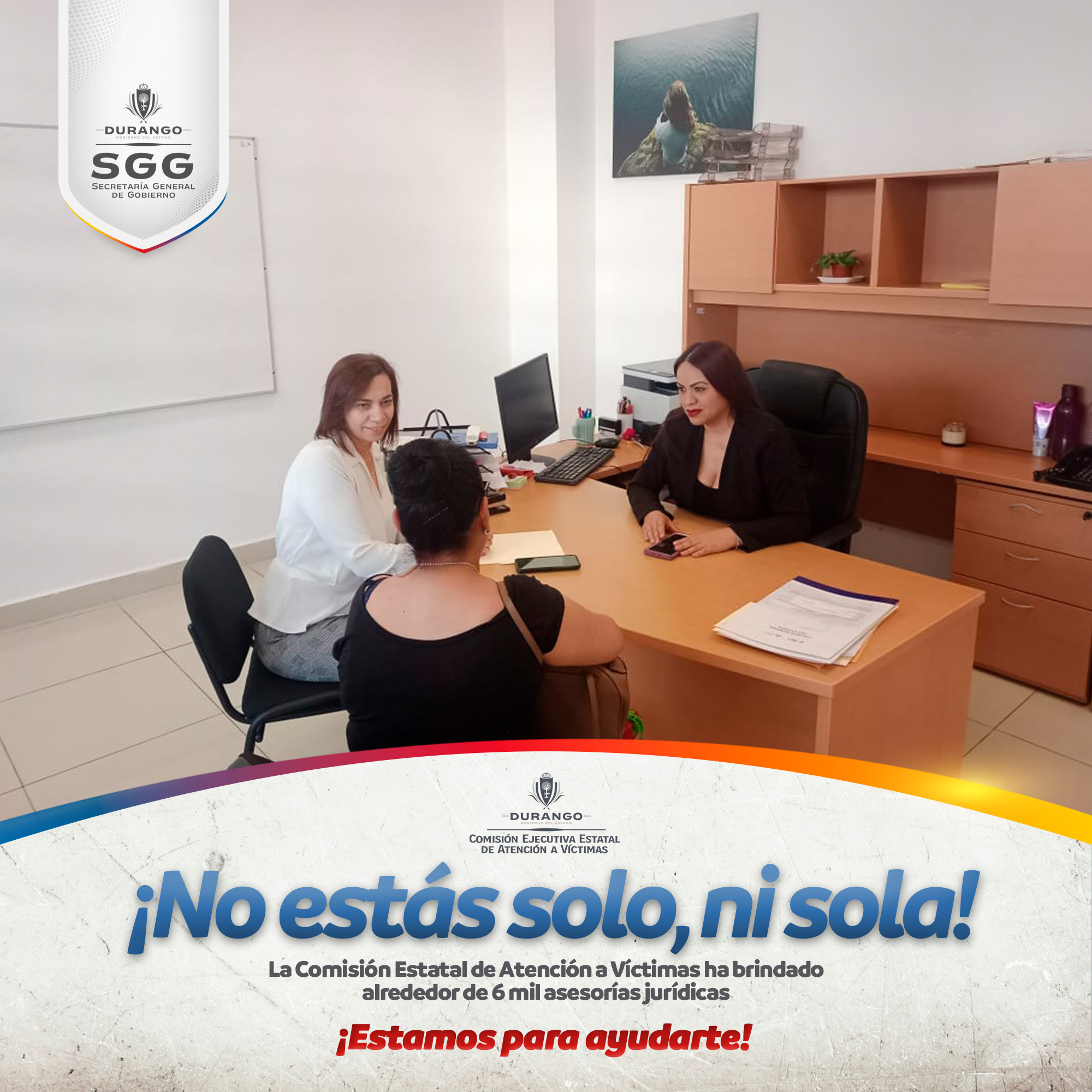 La Comisión Estatal de Atención a Víctimas en Durango Brinda Cerca de 6 Mil Asesorías Jurídicas en el Estado.